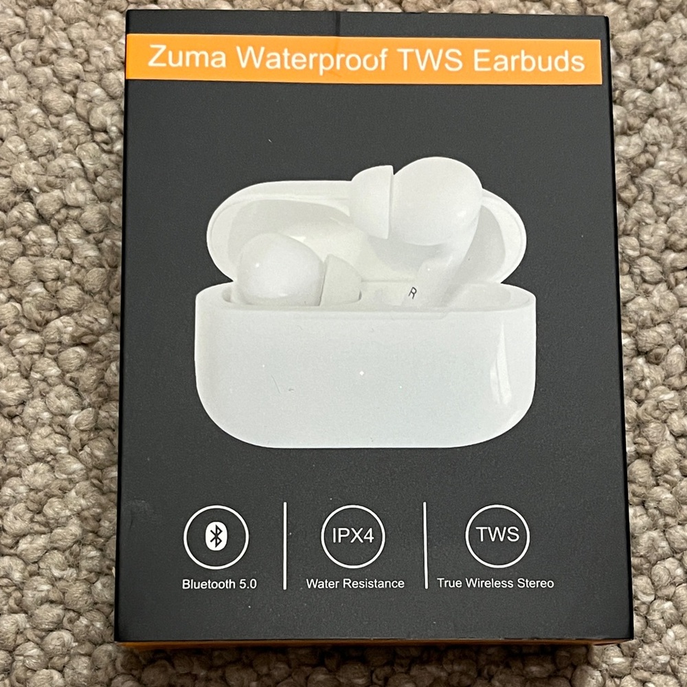 Zuma Waterproof TWS Earbuds - White - NWT